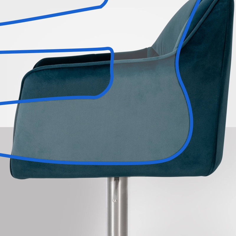 Tabouret de bar Damaso E velours vert