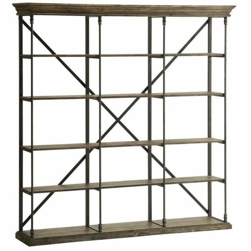 Étagère DKD Home Decor Sheesham Marron Brun foncé Gris clair Bois Métal 213 x 43 x 220 cm
