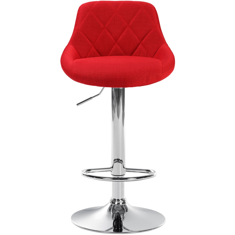 Tabouret de bar Lazio tissu chrome rouge
