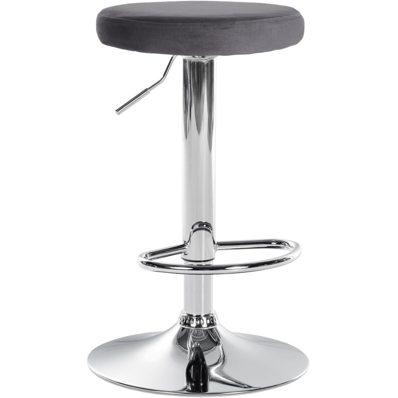 Tabouret de bar Ponte velours chrome gris foncé
