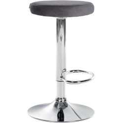 Tabouret de bar Ponte velours chrome gris foncé