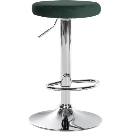 Tabouret de bar en velours Ponte, chromé vert