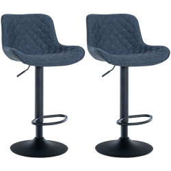 Lot de 2 tabourets de bar en tissu Minosa