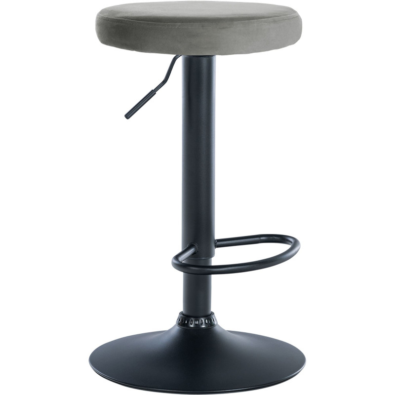Tabouret de bar Ponte en velours noir gris