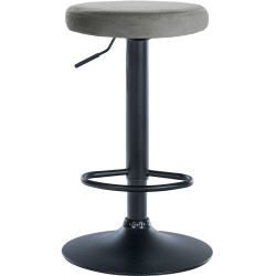 Tabouret de bar Ponte en velours noir gris