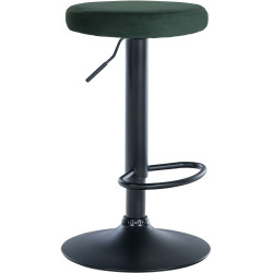 Taburete de bar Ponte tapizado en terciopelo Verde,Negro
