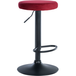 Tabouret de bar Ponte en velours noir rouge