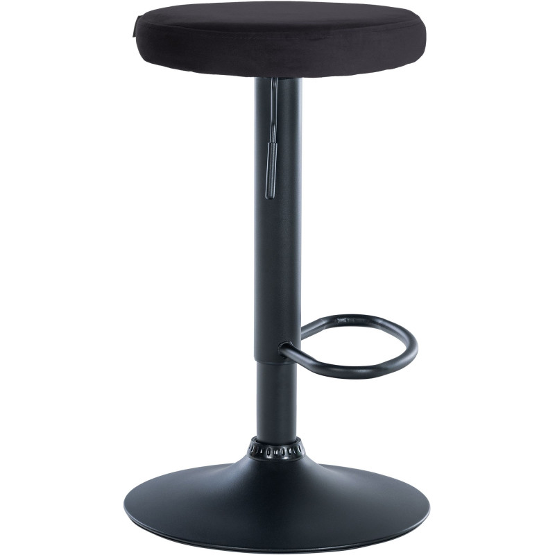 Tabouret de bar Ponte velours noir noir