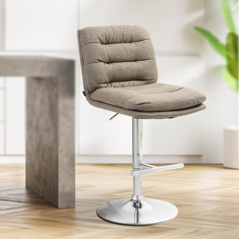 Tabouret de bar Damar tissu chromé