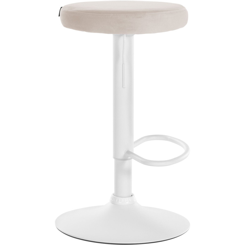 Tabouret de bar Ponte velours blanc crème