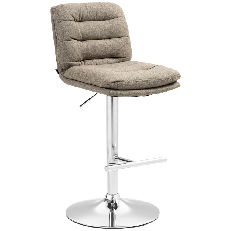 Tabouret de bar Damar tissu chromé