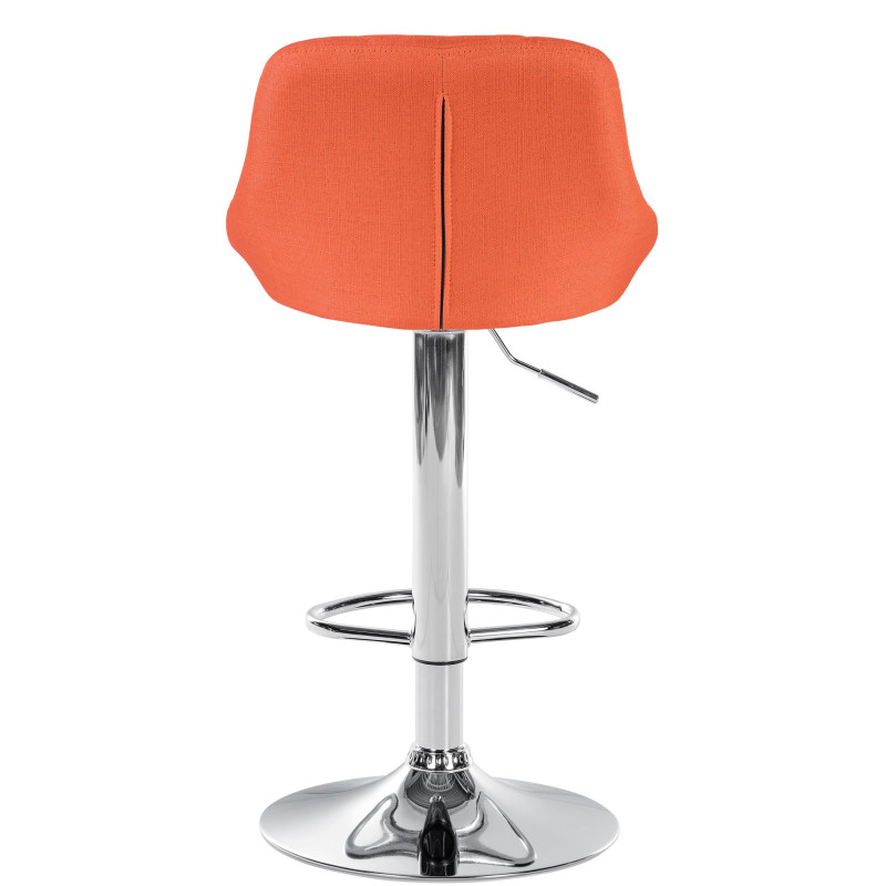 Tabouret de bar Lazio en tissu chromé orange