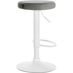 Tabouret de bar en velours Ponte, blanc gris