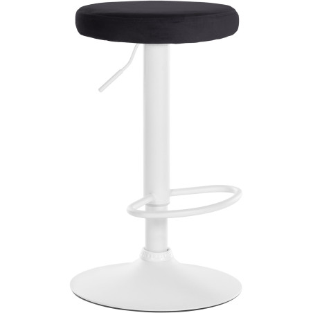 Taburete de bar Ponte tapizado en terciopelo Negro,Blanco