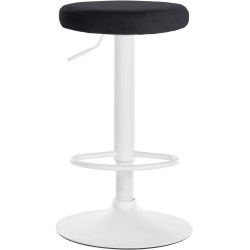 Tabouret de bar en velours Ponte, blanc noir
