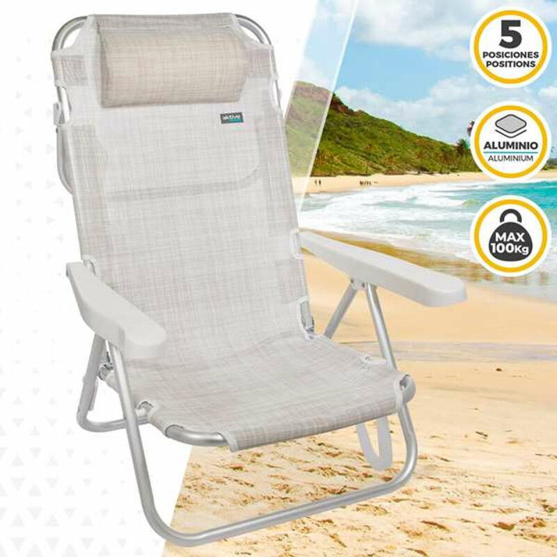 Chaise Pliante Colorbaby Blanc 48 x 46 x 84 cm Plage