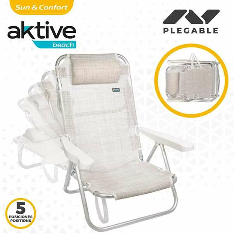 Chaise Pliante Colorbaby Blanc 48 x 46 x 84 cm Plage