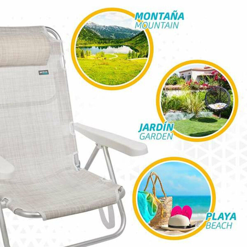 Chaise Pliante Colorbaby Blanc 48 x 46 x 84 cm Plage