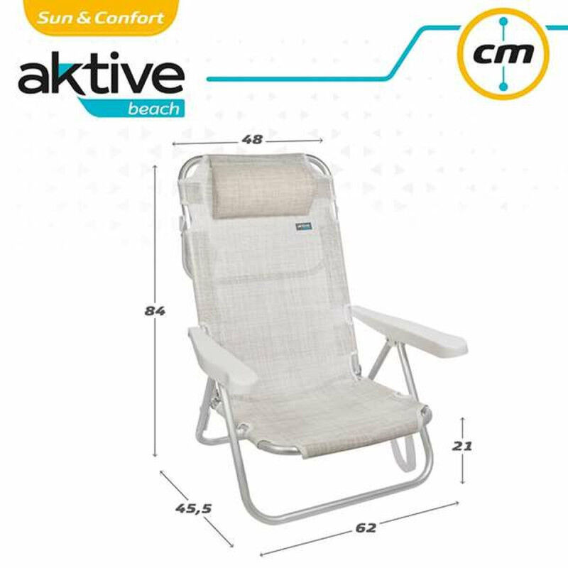 Chaise Pliante Colorbaby Blanc 48 x 46 x 84 cm Plage
