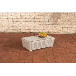 Table en verre Mandal blanc perle