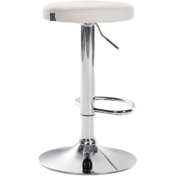Tabouret de bar Ponte, similicuir, chromé blanc