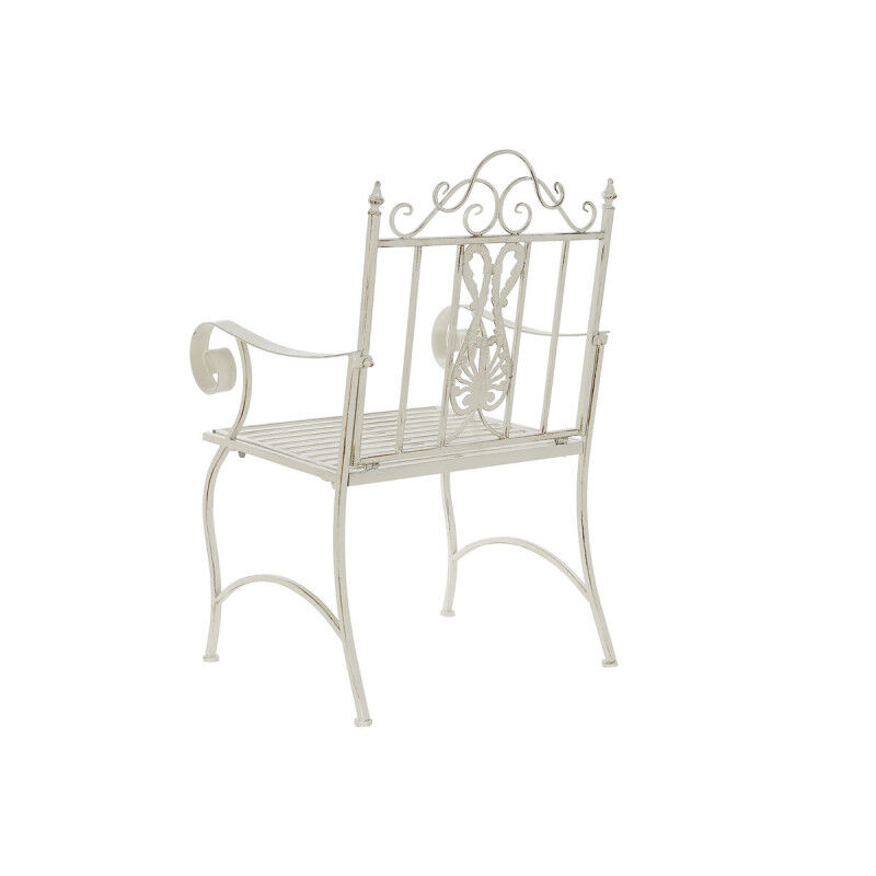 Chaise de jardin DKD Home Decor Blanc Métal 63,5 x 52 x 98 cm