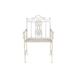 Chaise de jardin DKD Home Decor Blanc Métal 63,5 x 52 x 98 cm