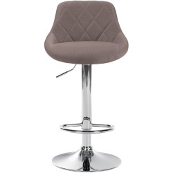 Tabouret de bar Lazio en tissu chromé taupe