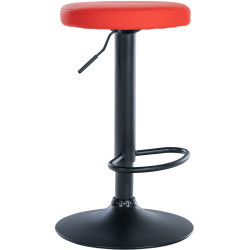 Tabouret de bar Ponte simili cuir noir rouge