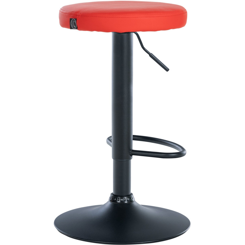 Tabouret de bar Ponte simili cuir noir rouge