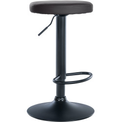 Tabouret de bar Ponte, similicuir, noir noir