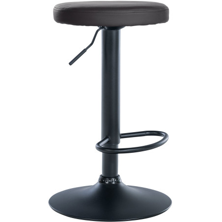 Tabouret de bar Ponte, similicuir, noir noir