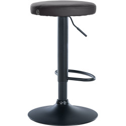 Tabouret de bar Ponte simili cuir noir noir