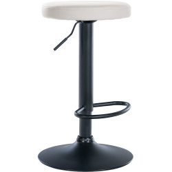 Tabouret de bar Ponte, similicuir, noir blanc