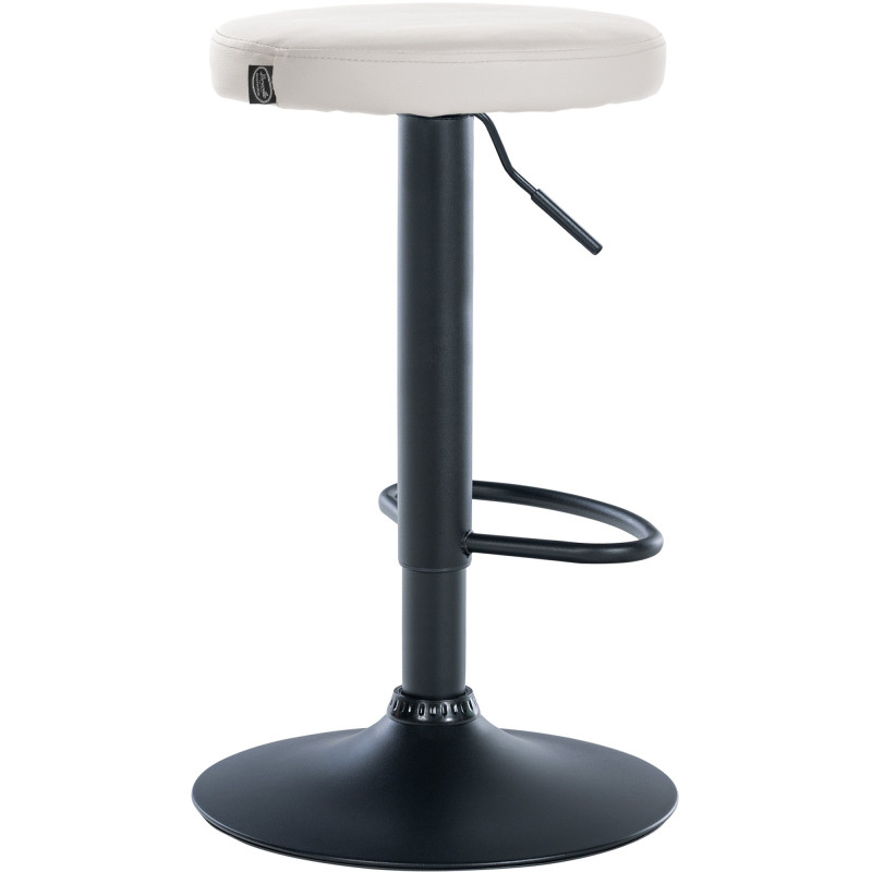 Tabouret de bar Ponte, similicuir, noir blanc