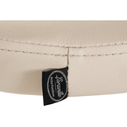 Taburete de bar Ponte redondo en polipiel Crema,Blanco