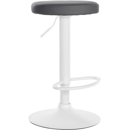 Tabouret de bar Ponte, similicuir, blanc gris