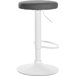 Tabouret de bar Ponte, similicuir, blanc gris