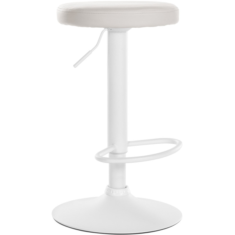 Tabouret de bar Ponte, similicuir, blanc blanc