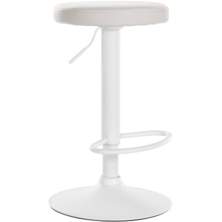 Tabouret de bar Ponte, similicuir, blanc blanc