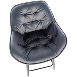 Taburete de bar Gibson 76 de terciopelo Gris oscuro