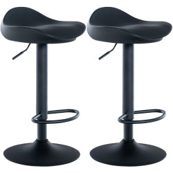 Set de 2 taburetes de bar Alisson en polipiel Negro
