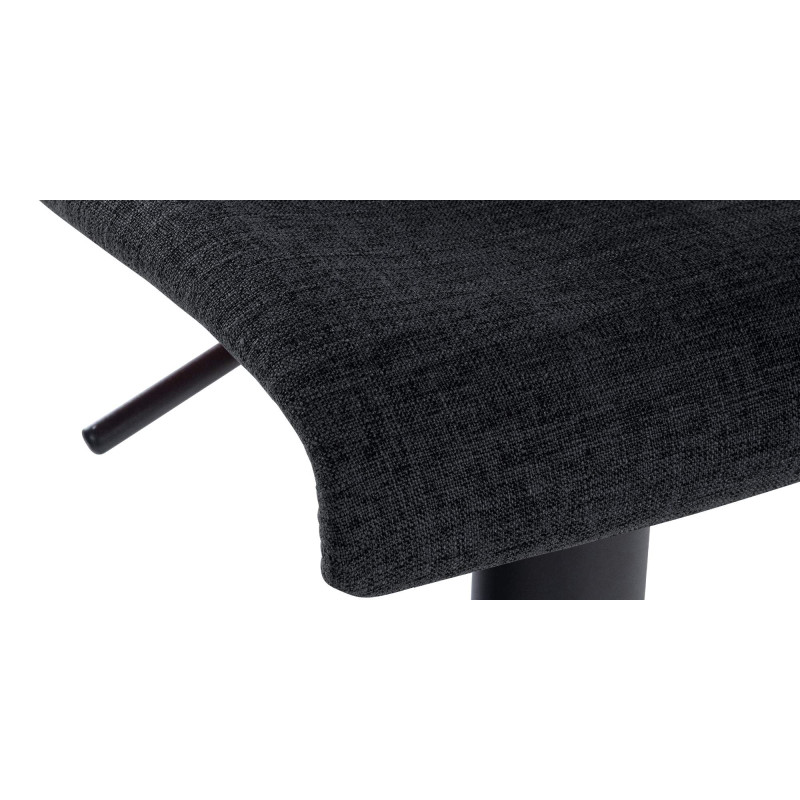 Tabouret de bar en tissu Branford noir