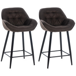 Ensemble de 2 tabourets de bar Gibson en tissu brun