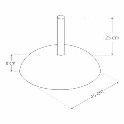 Base pour parapluie Aktive 45 x 33 x 45 cm Ciment Acier