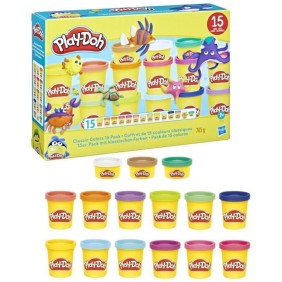 Play-Doh Coffret de 15 pots couleurs classiques de pâte a modeler, pour enfants