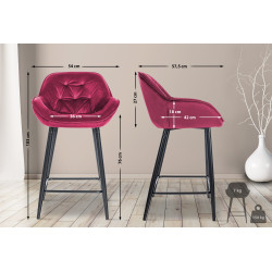 Lot de 2 tabourets de bar Gibson 76 en velours violet