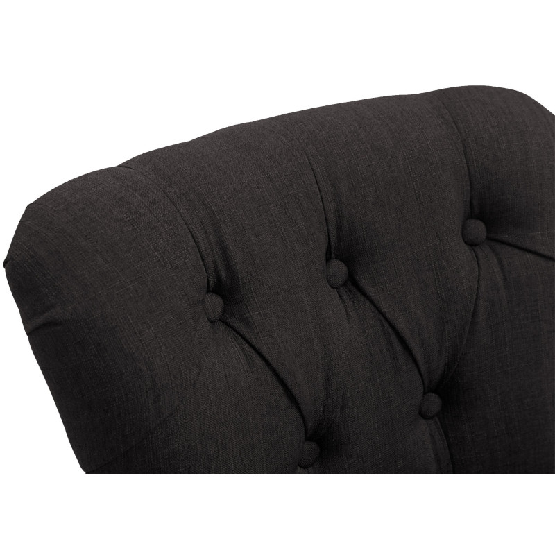 Tabouret de bar en tissu Lakewood, lumière antique noir