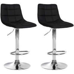 Lot de 2 tabourets de bar Jerry simili cuir chromé