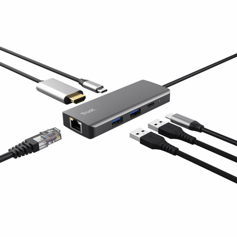 Hub USB Trust 24968 Argenté 20 cm